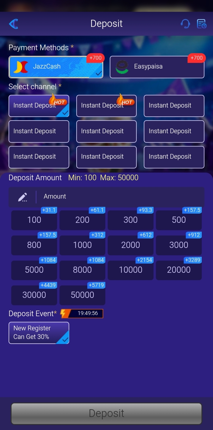 7987 Game Payment methods