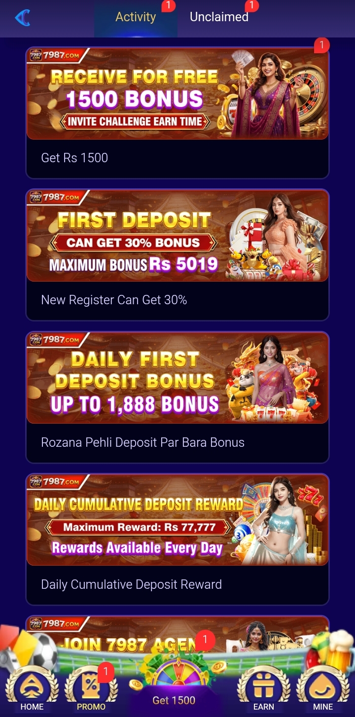 7987 Game Bonuses and promotions